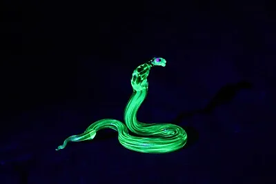 Buy Uranium Glass Cobra Uranium Vaseline Glass Figurine Cobra  Glass UV Snake Glass • 36.12£
