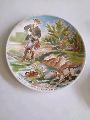 Buy Sarreguemines French  Pottery Dessert Plate Hunting Scene • 4£