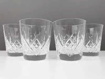 Buy 4 X Royal Doulton Crystal Julia Whiskey Glasses Tumbler 9.4 Cm (3-6/8″) Tall • 39.99£