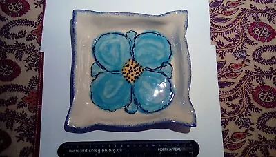 Buy Cornish Studio Art Pottery Floral Dish. Mark BUNTY 2001. 20cms Square. • 12£