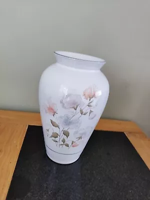 Buy Denby Dauphine White Floral Porcelain Stoneware Cottage Vase Pottery 10.1  Tall • 32.99£