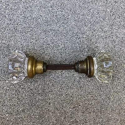 Buy Vintage Antique Crystal 12 Point Door Knob Set Brass Clear Glass 2  Diameter • 27.86£