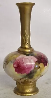Buy Vintage Royal Worcester Bud Vase With Floral Design - Damaged • 5£