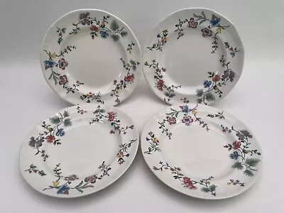 Buy Vintage Laura Ashley Chinese Silk 4 Side Salad Plates 80's Dining • 22.99£