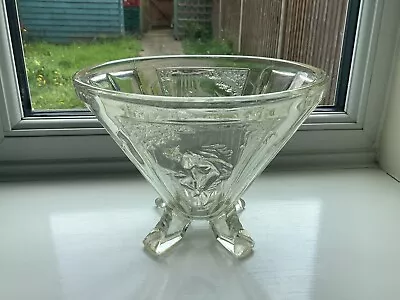 Buy Vintage Art Deco 1930s Pressed Glass Sowerby Mercury Nymph Pedestal Vase • 9.99£