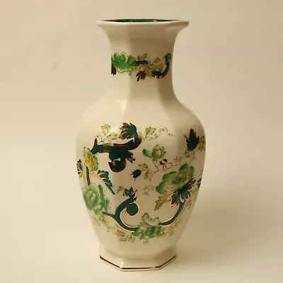 Buy Masons Ironstone Vase Green Chartreuse Octagonal Indian Shape 8 Inch Tall EUC • 17.99£