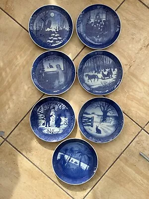 Buy Lot Of 7 Vintage Royal Copenhagen Collectors Plates 1974 - 1988 • 50£