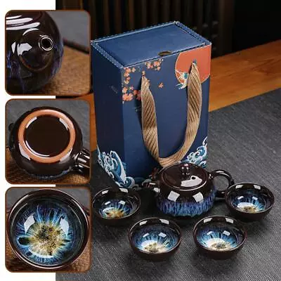Buy Ceramic Tea Pot And Cup Set Teaware Kung Fu Tea Set Cup Jun Kiln &Tea U2A0o • 12.05£