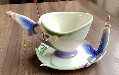 Buy Franz Porcelain Teacup Butterfly Collection Cup And Saucer • 22£