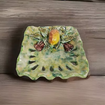 Buy Mellado Gto Mexico Pottery Majolica Lemon Fruit Plate 3-D Folk Art Scalloped • 20.47£