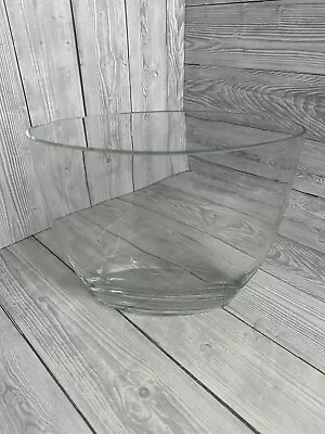 Buy Oval Vase Clear Glass Large Heavy Duty Vintage 8  Tall 9.5  Wide • 19.99£