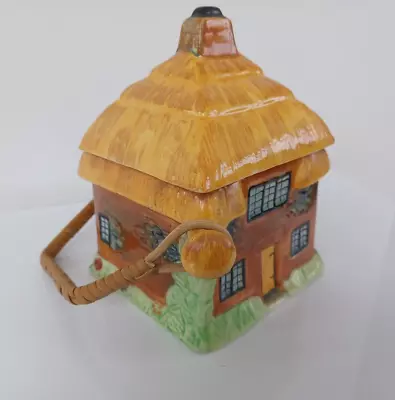 Buy Rare Vintage Shorter And Son Pot - House With Thatch Roof And Wicker Handle • 14.99£