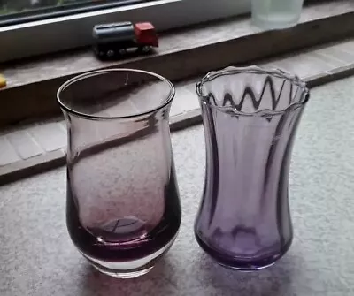 Buy 1 Pair Of Caithness Vases One Cranberry And One Purple.  12cm Each. Beautiful. • 15£
