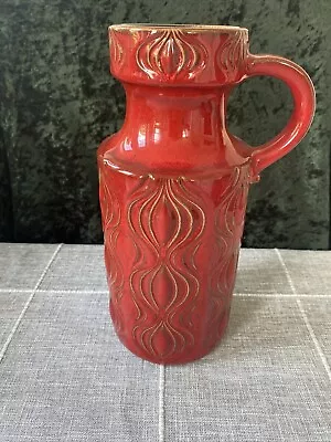 Buy Vintage W German Fat Lava Red Onion Vase Scheurich 485-26 10.5 Inch Tall • 40£
