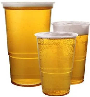 Buy Clear Strong Plastic Glasses Half Pint To Brim Disposable Beer Cups CE MARKED • 28.95£