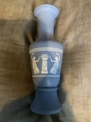 Buy Avon Vase Imitation Wedgewood Jasperware Grecian Blue Glass Greek Key 6 Inch • 2.71£