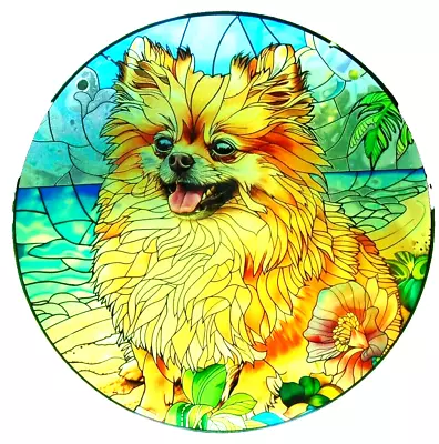 Buy Pomeranian Window Ornament Suncatcher Stained Glass Effect. Bargain . New • 5.99£