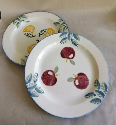 Buy Poole Pottery Dorset Fruits Apples/Oranges  23 Cm Salad / Luncheon Plates X 2 • 18£