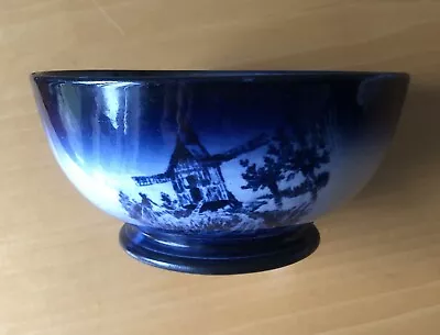 Buy Rare Antique Blue & White Royal Bonn Delft Bowl Dish Windmills Flowers & Foliage • 23.99£