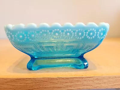 Buy Vintage Davidson  Daisy Suite  Blue Pearline Small Pressed Glass Bowl. • 5.49£