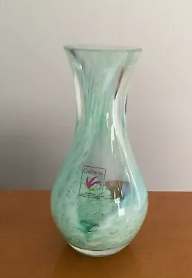 Buy Beautiful Caithness Glass Bud Vase With Heavy Base In  Teal And White. 5” • 8.50£
