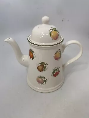 Buy Arthur Wood England Coffee Pot White Green Rim Fruit Illustration Decorative #RA • 2.99£