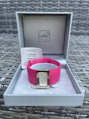 Buy Lalique Bracelet And Wave Charm , Lambs Leather Excellent Condition, Pink Cuff.  • 199£