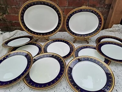 Buy Cauldon, England Gold Encrusted & Cobalt H2984 Dinner Service • 115£