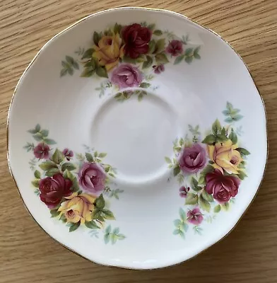 Buy Vintage Duchess England Bone China Saucer 378 Roses Pattern Scalloped Edge • 9.13£