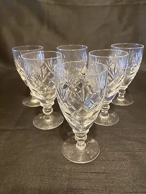 Buy Royal Doulton Crystal - GEORGIAN Cut - Liqueur Sherry Port / Glasses 11cm Set 6 • 39.99£