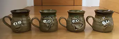 Buy 4 X PRETTY UGLY POTTERY MUGS STAMPED STONEWARE WELSH STUDIO POTTERY • 30£