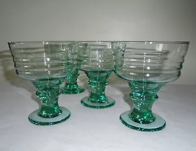 Buy Libbey Sirrus Green (Spanish Green) Sherbet Dessert Glasses Set Of Four Vintage • 32.62£