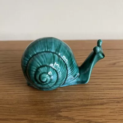 Buy VINTAGE Anglia Pottery Turquoise Green Snail AP 200 Very Good Condition • 8£