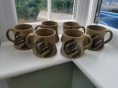 Buy Vintage Hastings Studio Pottery Signed Mugs X 6 By Dennis Lucas C1960's • 42£