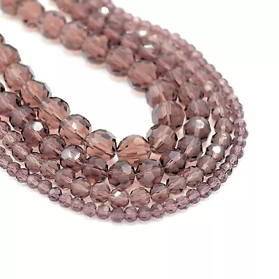 Buy Faceted Round Glass Beads 4mm,6mm,8mm,10mm For Jewellery Making - Pick Colour • 3.65£