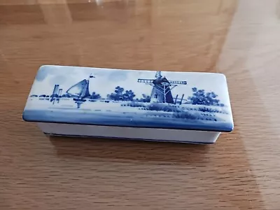 Buy Antique Porcelain Delft Blue And White Dutch Lidded Box • 5.99£