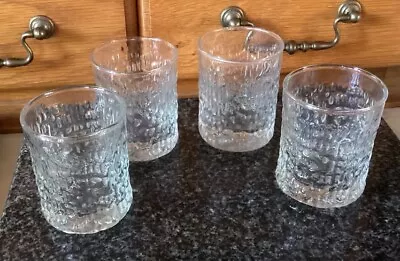 Buy 4 X Ravenhead  Siesta  Bark-Effect Small Whiskey Glasses 3” Tall Retro 1970’s • 7.50£