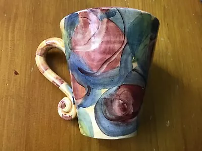 Buy Studio Pottery Floral Multicoloured Mug. • 6£