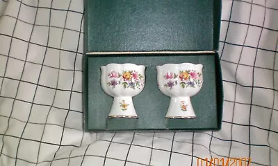 Buy Minton Bone China - Marlow - 2 X Boxed Goblet Candle Holders / Vase 8cm Tall • 10£