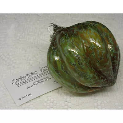 Buy Hand Blown North Carolina Studio Art Glass Christmas Ornament Cristtle Glass • 22.41£