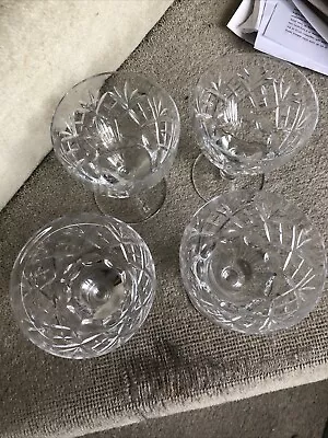 Buy Thomas Webb  Thos Webb  X 4 Cut Crystal  Glasses Crown Etched On One Glass • 20£