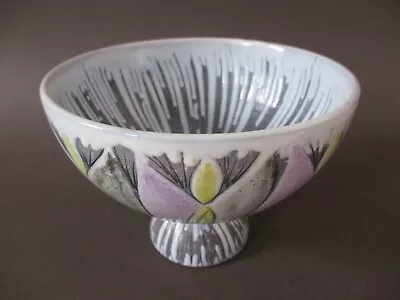 Buy A Vintage Mid-Century Swedish Laholm 602 Scandinavian Art Pottery Pedestal Bowl • 24.95£