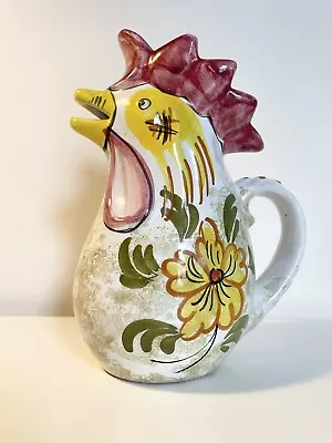Buy Vintage DERUTA Italy Hand Painted Ceramic Chicken Rooster Jug • 30£