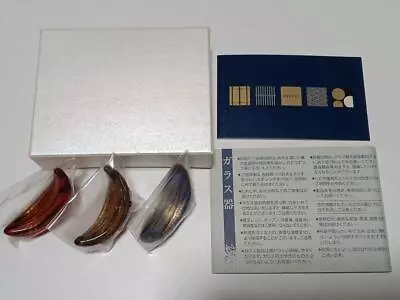 Buy Japan Traditional Crafts Chopsticks Rest Glass-ware 3pcs HAKUZA Gold Foil • 58.11£