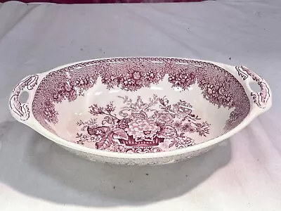Buy Vintage Masons Ironstone Red And White Ascot Pattern Serving Bowl • 19.99£