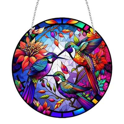 Buy Suncatcher Home Decoration Panel Stained Glass Bird Acrylic For Window Decor • 9.29£