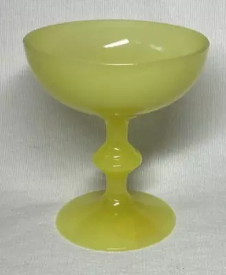 Buy PV FRANCE  Portieux Vallerysthal Yellow Opaline Vaseline SHERBET 4 1/4 IN TALL • 74.55£