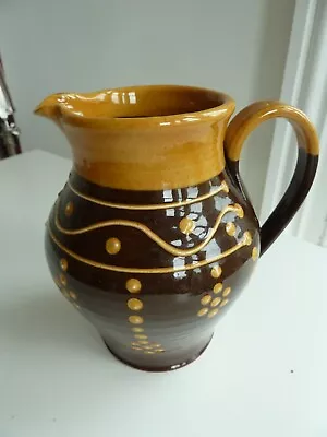 Buy St Fagans Pottery Welsh Slip Glazed Brown & Honey Jug Excellent 6.5 Inches Tall • 10.99£