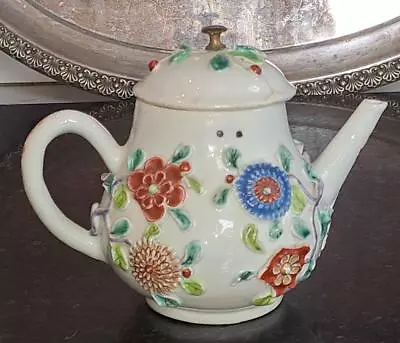 Buy Rare Chinese Yongzheng Period Porcelain Teapot With Applied Flowers C 1723-35 • 269.99£