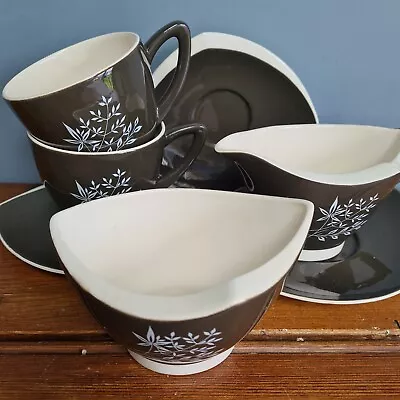 Buy Vintage Carlton Ware Boomerang Teacups, Saucers, Milk Jug And Sugar Bowl 1950s • 19.50£